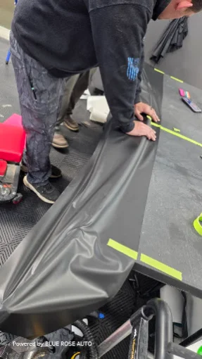 Technician precision cutting vinyl — Blue Rose Wraps Springfield OR